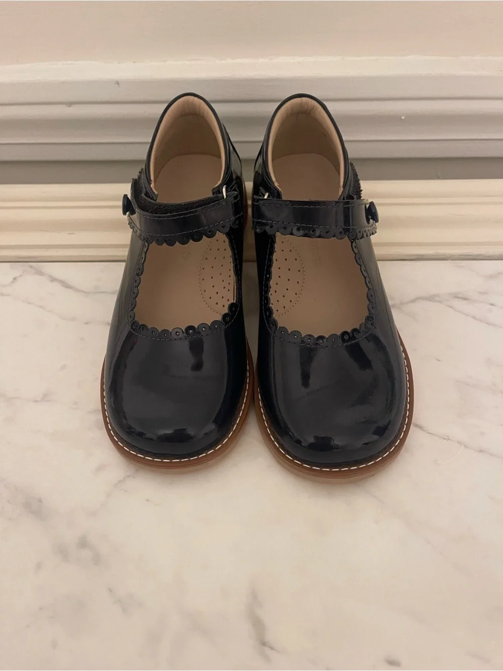 Girls Navy Patent Mary Jane Kids Shoes